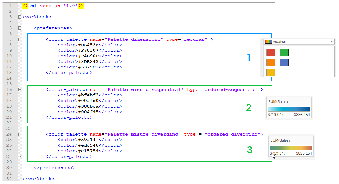 palette di colori in tableau