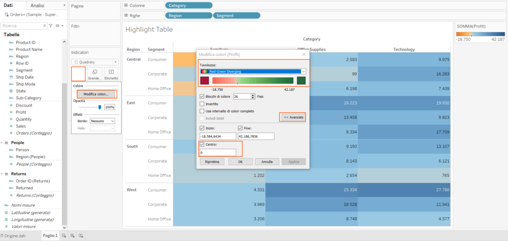 highlight table tableau
